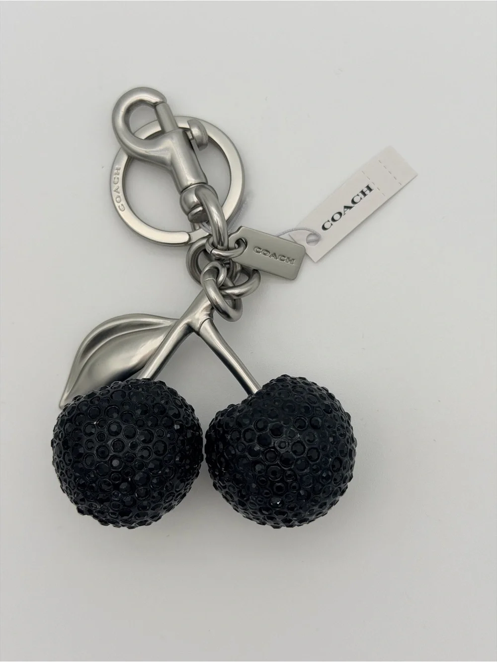 COACH Black Crystal Cherry Key Ring Charm CCD32